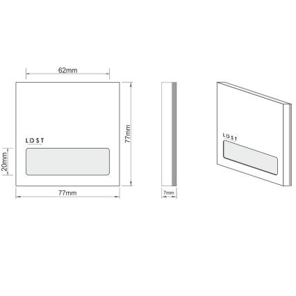 LDST AL-01-CB-BC5 - LED Oświetenie schodowe ALEX 5xLED/1,2W/230V błyszczący czarny