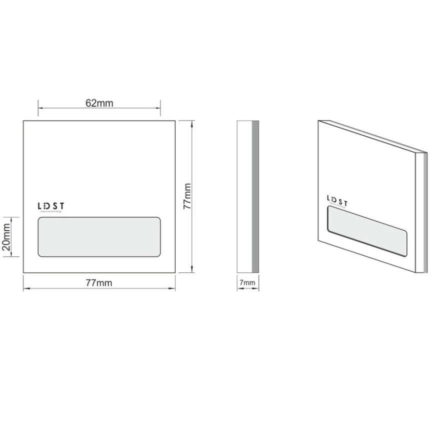 LDST AL-01-CB-BC5 - LED Oświetenie schodowe ALEX 5xLED/1,2W/230V błyszczący czarny