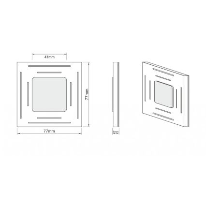 LDST SP-01-CB-BZ8- LED Oświetenie schodowe SPACE 8xLED/1,2W/230V błyszczące czarne 6500K