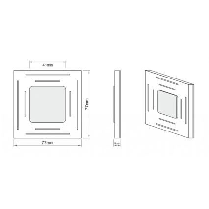 LDST SP-01-SS-BC8 - Oprawa schodowa SPACE 8xLED/1,2W/230V