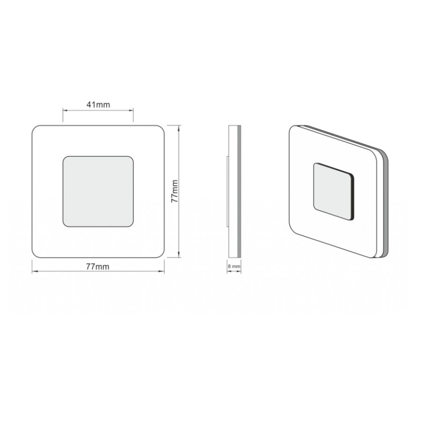 LDST SW-01-SS-BZ8 - LED Oświetenie schodowe SWIFT 8xLED/1,2W/230V chrom matowy