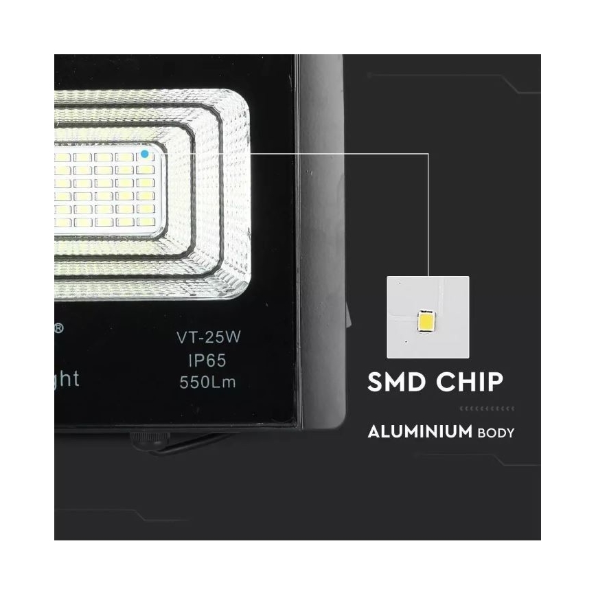 Regulowany jasem solarny reflektor LED/12W/3,2V 6000K IP65 5000 mAh + pilot zdalnego sterowania