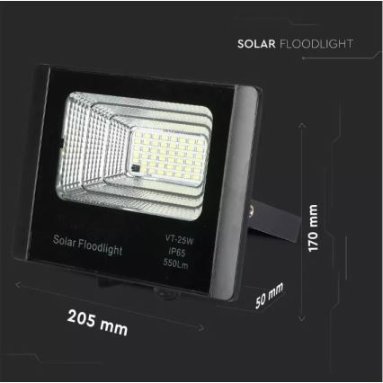 Regulowany jasem solarny reflektor LED/12W/3,2V 6000K IP65 5000 mAh + pilot zdalnego sterowania