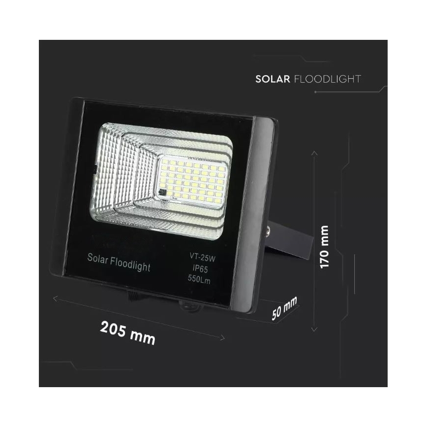 Regulowany jasem solarny reflektor LED/12W/3,2V 6000K IP65 5000 mAh + pilot zdalnego sterowania
