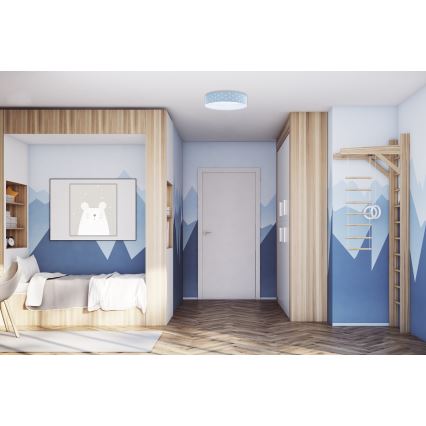 LED Regulowane natynkowe oświetlenie dziecięce SMART GALAXY KIDS LED/24W/230V 3000-6500K gwiazdki niebiesko-białe + pilot do zdalnego sterowania