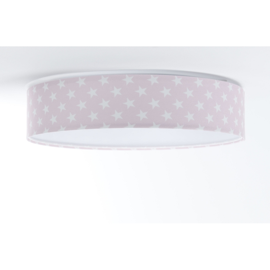 LED Regulowane oświetlenie sufitowe dla dzieci SMART GALAXY KIDS LED/24W/230V 3000-6500K gwiazdki różowo-białe + pilot do zdalnego sterowania