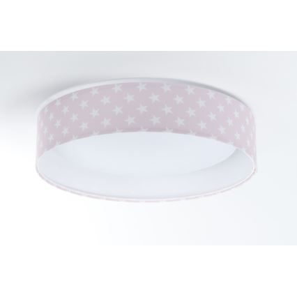 LED Regulowane oświetlenie sufitowe dla dzieci SMART GALAXY KIDS LED/24W/230V 3000-6500K gwiazdki różowo-białe + pilot do zdalnego sterowania