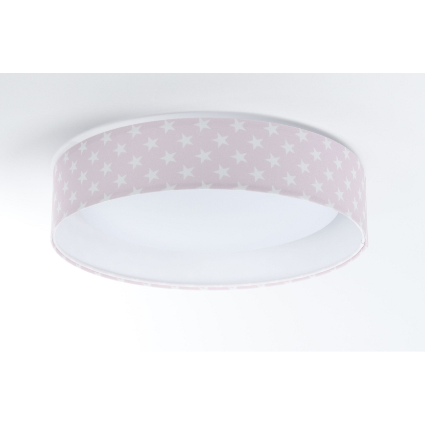 LED Regulowane oświetlenie sufitowe dla dzieci SMART GALAXY KIDS LED/24W/230V 3000-6500K gwiazdki różowo-białe + pilot do zdalnego sterowania