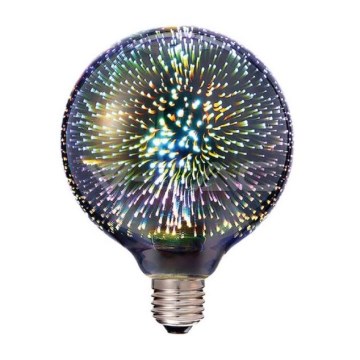 LED 3D Dekoracyjna żarówka FILAMENT G125 E27/3W/230V 3000K