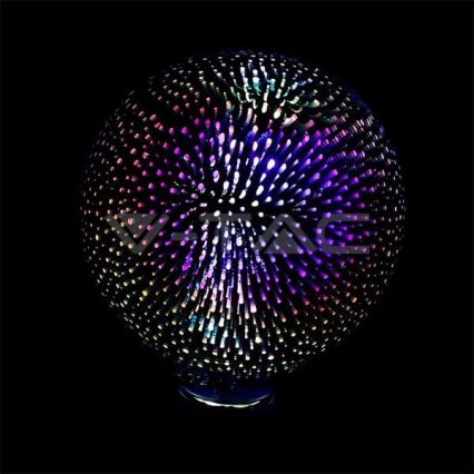 LED 3D Dekoracyjna żarówka FILAMENT G125 E27/3W/230V 3000K