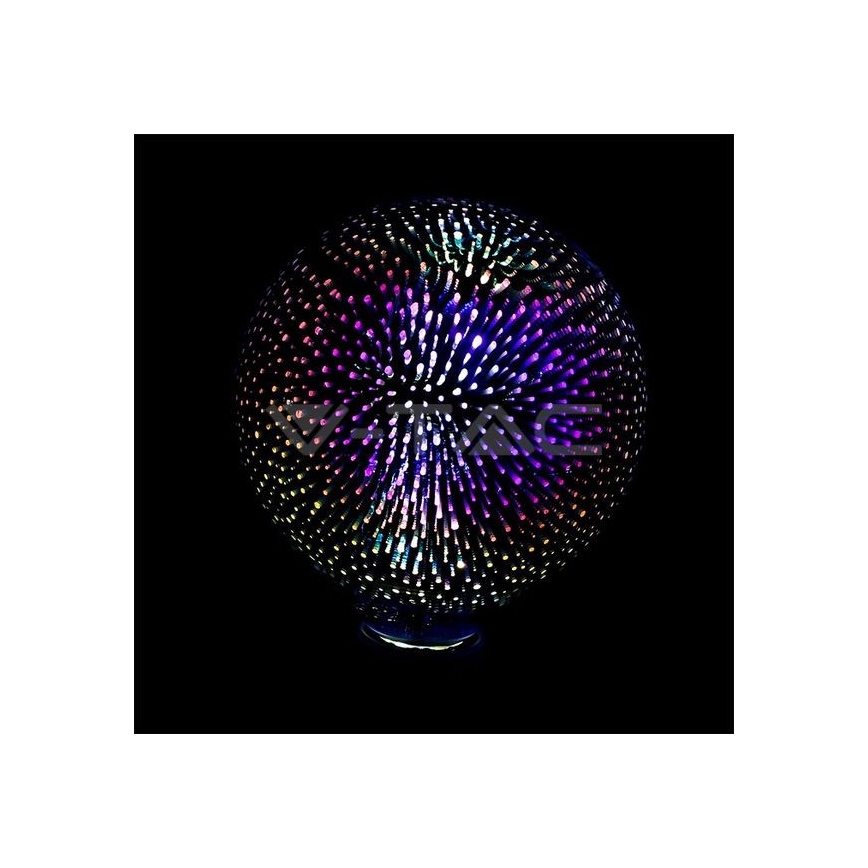 LED 3D Dekoracyjna żarówka FILAMENT G125 E27/3W/230V 3000K