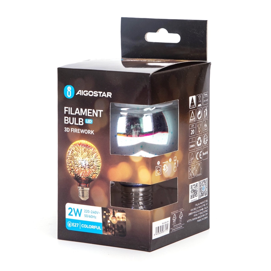 LED 3D Żarówka dekoracyjna E27/2W/230V - Aigostar