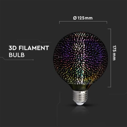 LED 3D Żarówka FILAMENT G125 E27/4W/230V 3000K