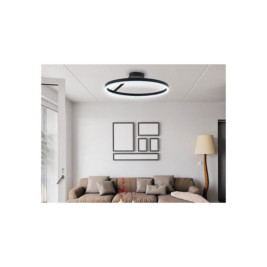 LED Stmívatelný přisazený lustr LED/40W/230V 3000-6500K černá + dálkové ovládání