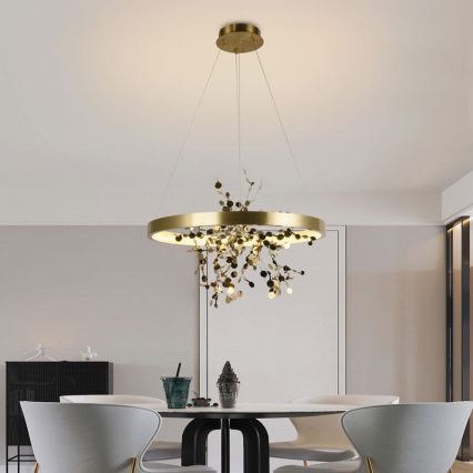 Lampa sufitowa LED ściemnialna na linkach LED/40W/230V 3000-6500K złota + pilot do zdalnego sterowania