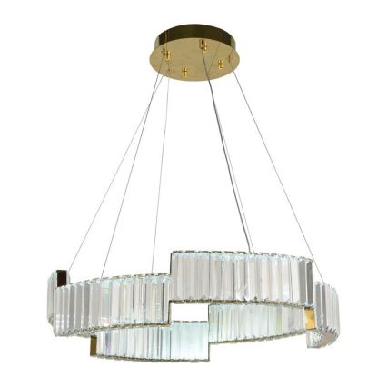 Regulowany LED kryształowy żyrandol na linkę LED/40W/230V 3000-6500K złoty + pilot do sterowania