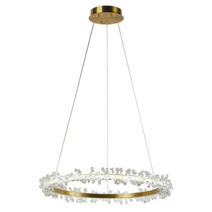 Regulowany LED kryształowy żyrandol na linkę LED/40W/230V 3000-6500K złoty + pilot do sterowania