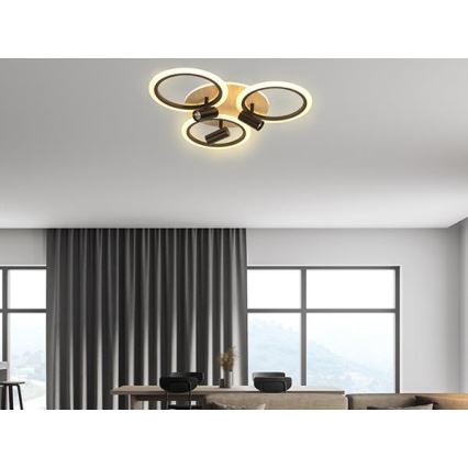 LED Regulowane oświetlenie sufitowe LED/70W/230V 3000-6500K czarny/brązowy + pilot do zdalnego sterowania