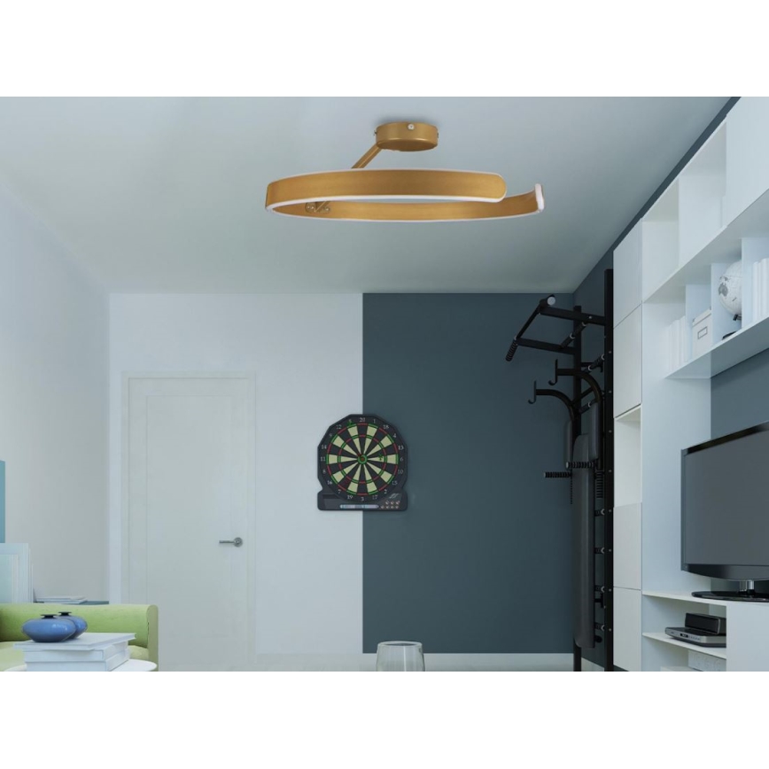 Lampa sufitowa LED ściemnialna LED/72W/230V 3000-6500K złota + pilot do zdalnego sterowania