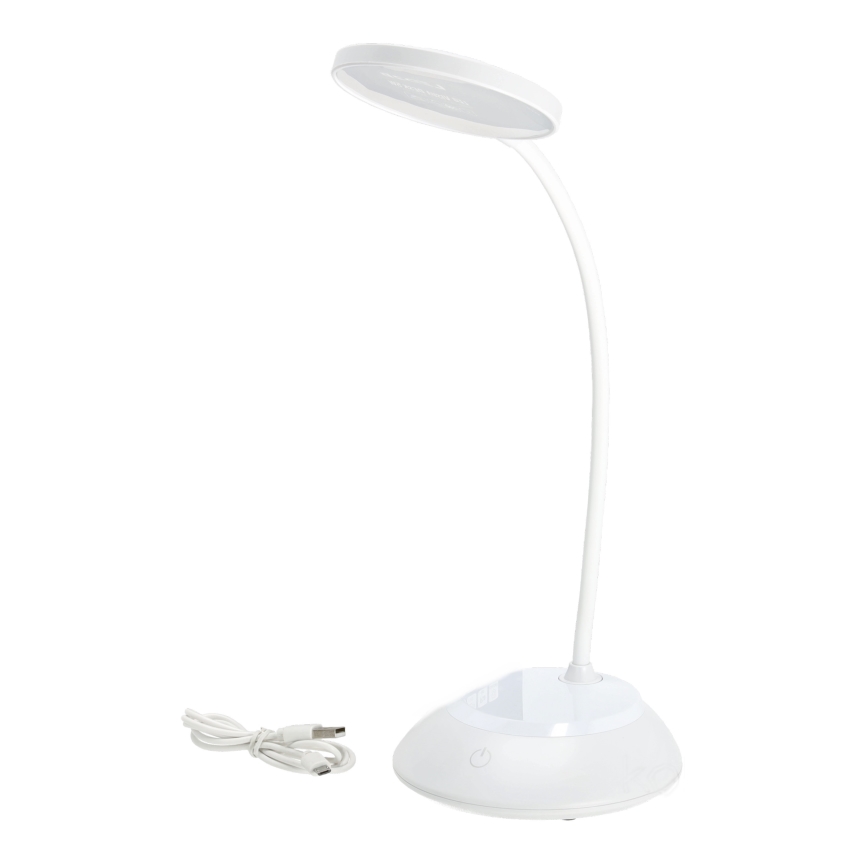 LED Akumulatorowa ściemnialna lampa stołowa VISUA LED/5W/5V 3000-5000K 1200 mAh biała