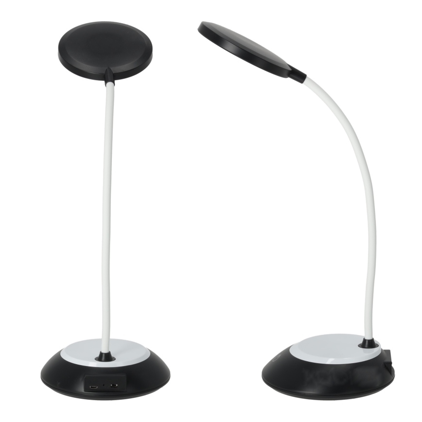 LED Akumulatorowa ściemnialna lampa stołowa VISUA LED/5W/5V 3000-5000K 1200 mAh czarna