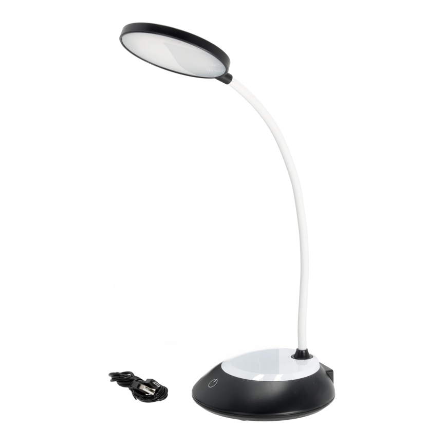 LED Akumulatorowa ściemnialna lampa stołowa VISUA LED/5W/5V 3000-5000K 1200 mAh czarna