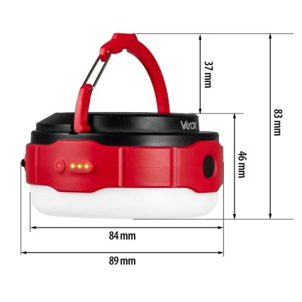 LED Ściemnialna akumulatorowa latarka solarna z funkcją power banku LED/3W/5V 3000/4000/6500K IPX6 500 błyszcz. 2000 mAh