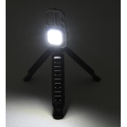 LED Akumulatorowa wielofunkcyjna latarka ze stojakiem LED/USB-C 400 mAh