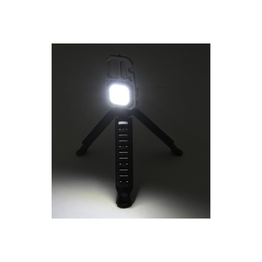 LED Akumulatorowa wielofunkcyjna latarka ze stojakiem LED/USB-C 400 mAh