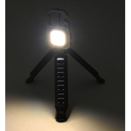 LED Akumulatorowa wielofunkcyjna latarka ze stojakiem LED/USB-C 400 mAh