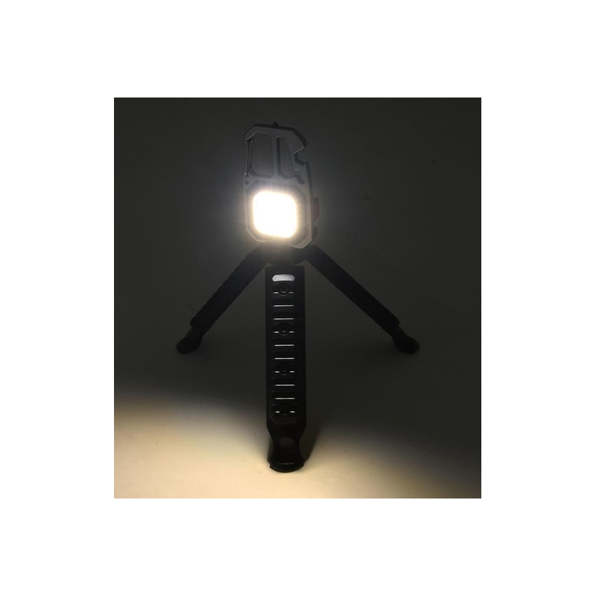LED Akumulatorowa wielofunkcyjna latarka ze stojakiem LED/USB-C 400 mAh