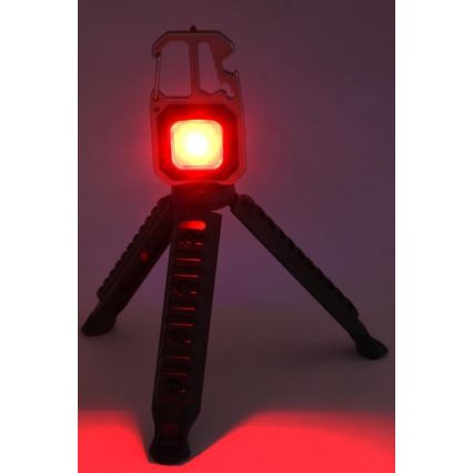 LED Akumulatorowa wielofunkcyjna latarka ze stojakiem LED/USB-C 400 mAh