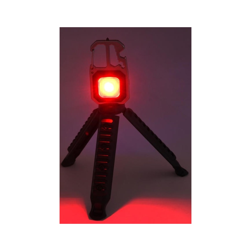 LED Akumulatorowa wielofunkcyjna latarka ze stojakiem LED/USB-C 400 mAh