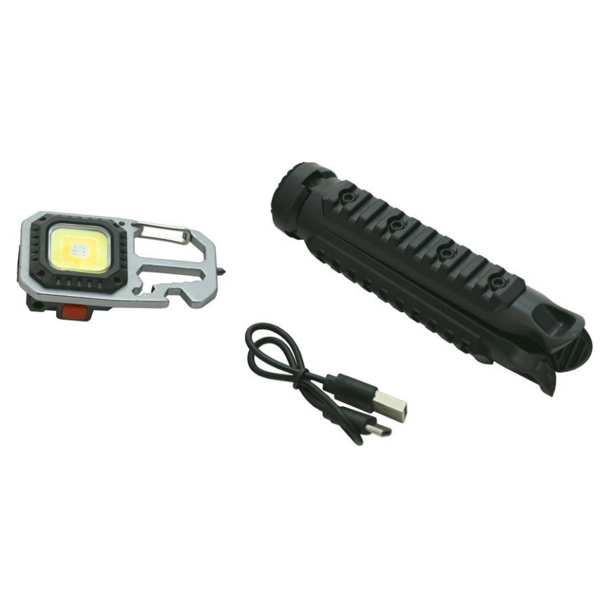 LED Akumulatorowa wielofunkcyjna latarka ze stojakiem LED/USB-C 400 mAh
