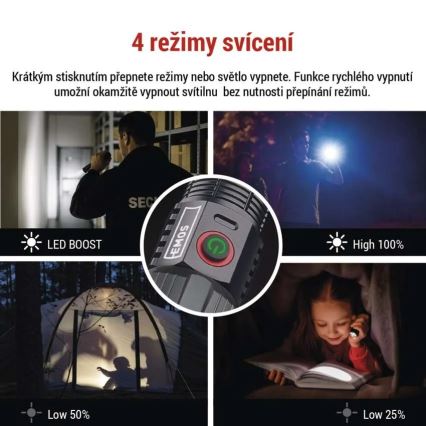 LED akumulatorowa żelazna latarka LED/5V 3000 błyszcz. 5000 mAh IP43