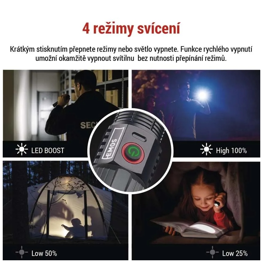 LED akumulatorowa żelazna latarka LED/5V 3000 błyszcz. 5000 mAh IP43