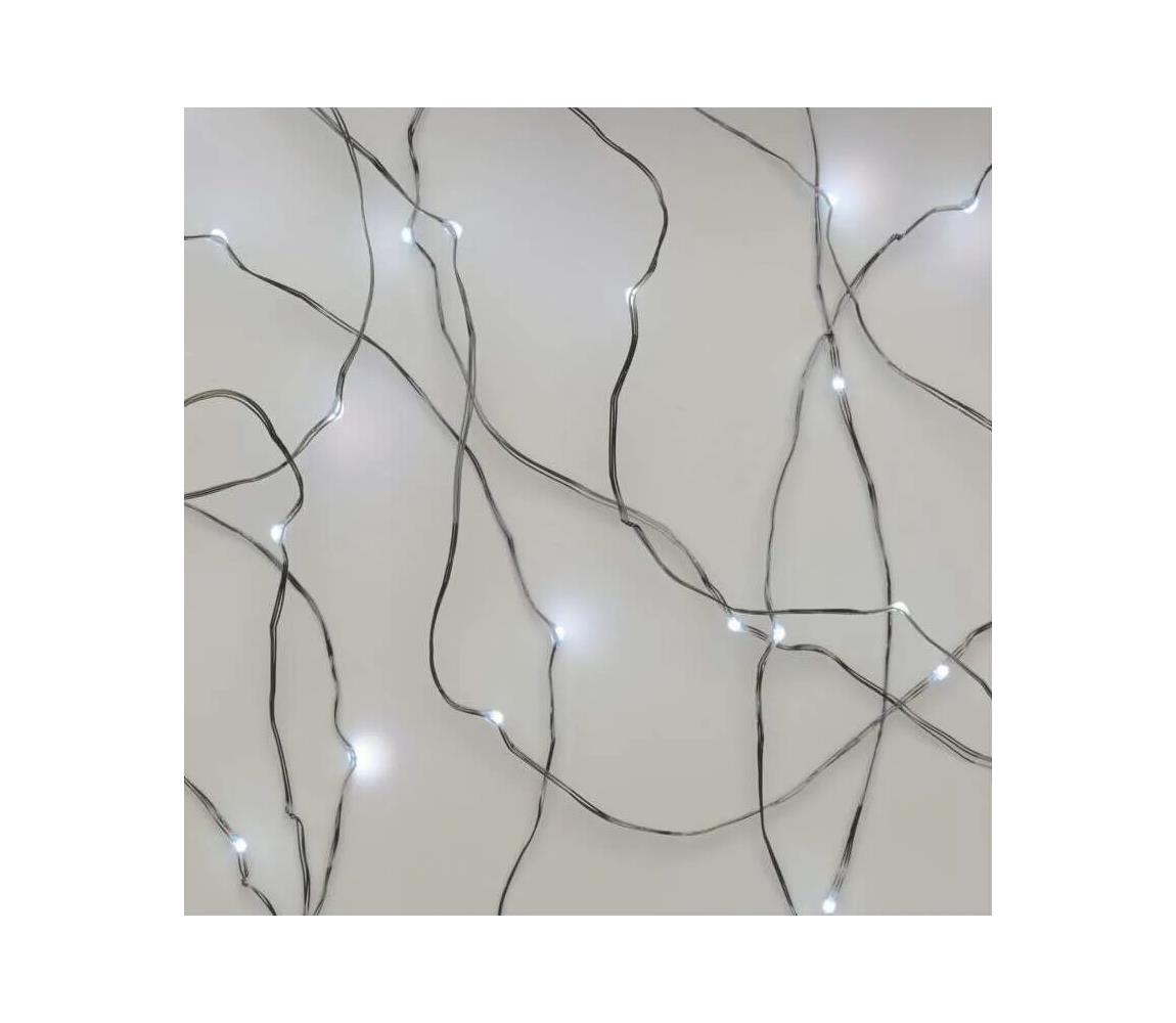 LED Łańcuch bożonarodzeniowy 20xLED/2xAA 2,4m zimna biel