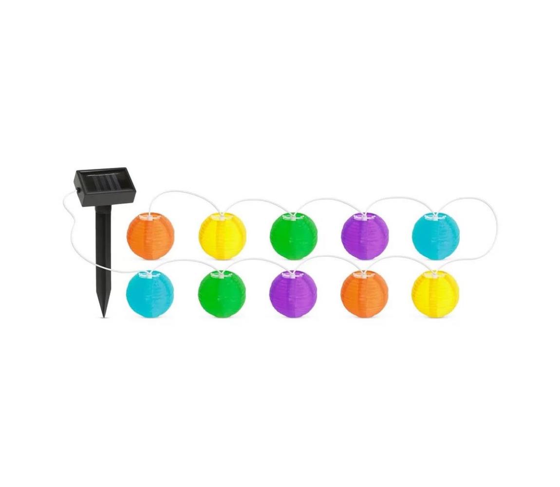 LED Łańcuch solarny 10xLED/1,2V 3,7m IP44 wielobarwny