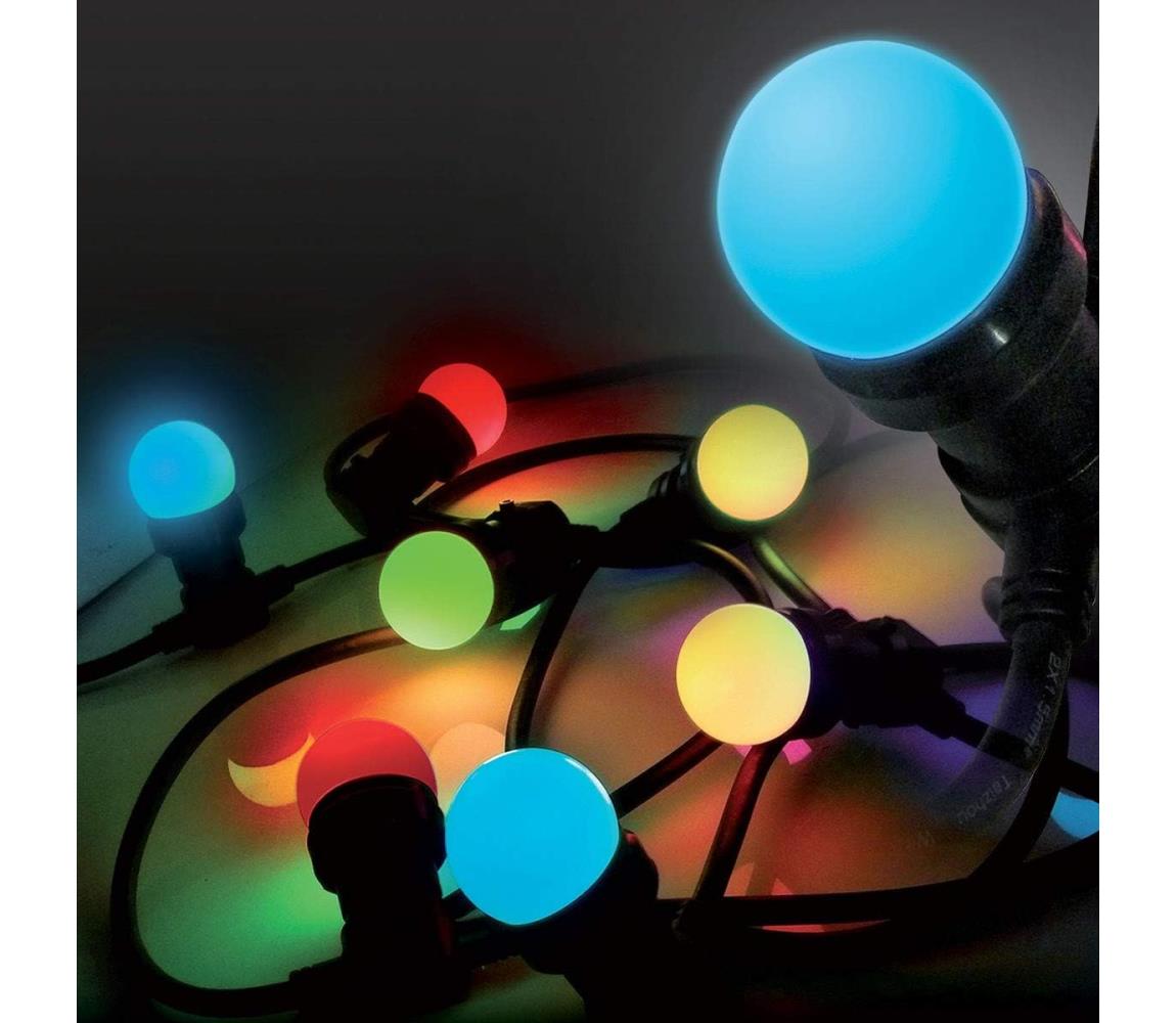 LED Łańcuch zewnętrzny EASY CONNECT 8xE27 5m IP44 wielobarwny