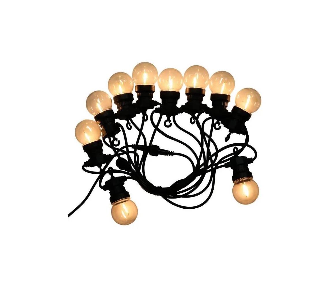 LED Łańcuch zewnetrzny STRING 5m 10xLED/0,4W/24/230V 3000K IP44