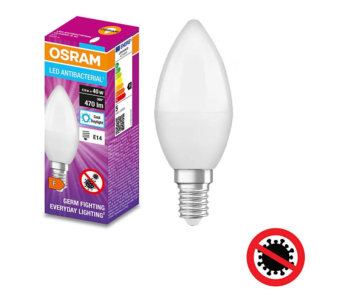 LED Antybakteryjna żarówka B40 E14/4,9W/230V 6500K - Osram