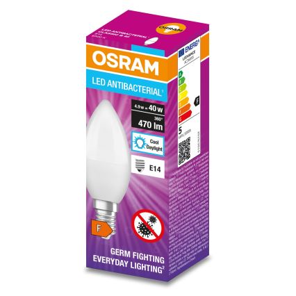 LED Antybakteryjna żarówka B40 E14/4,9W/230V 6500K - Osram