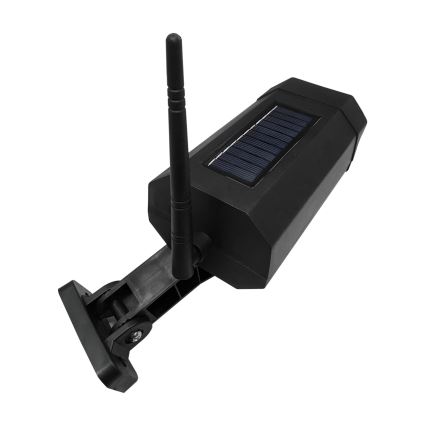 LED Atrapa kamery solarnej z czujnikiem LED/3,7V 1200 mAh IP44 czarny + zdalne sterowanie