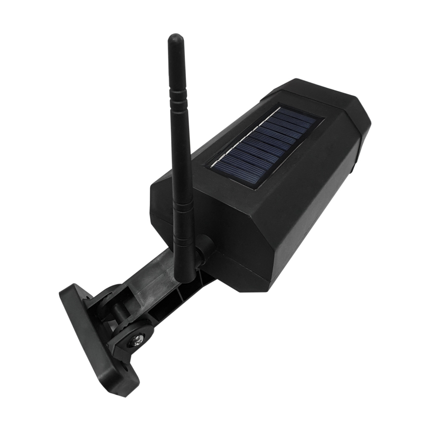 LED Atrapa kamery solarnej z czujnikiem LED/3,7V 1200 mAh IP44 czarny + zdalne sterowanie