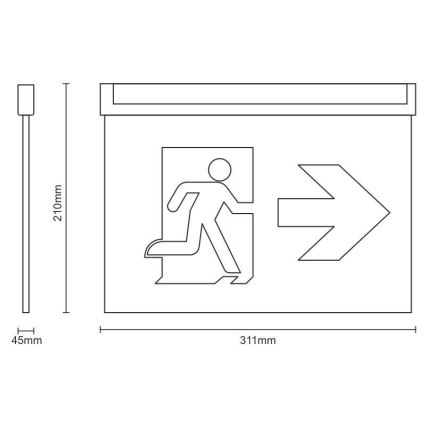LED Awaryjna lampa LED/2W/230V 6000K 1500 mAh