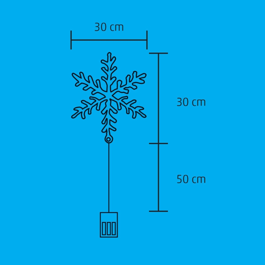 LED Bożonarodzeniowa dekoracja okienna 16xLED/3xAA ciepła biel