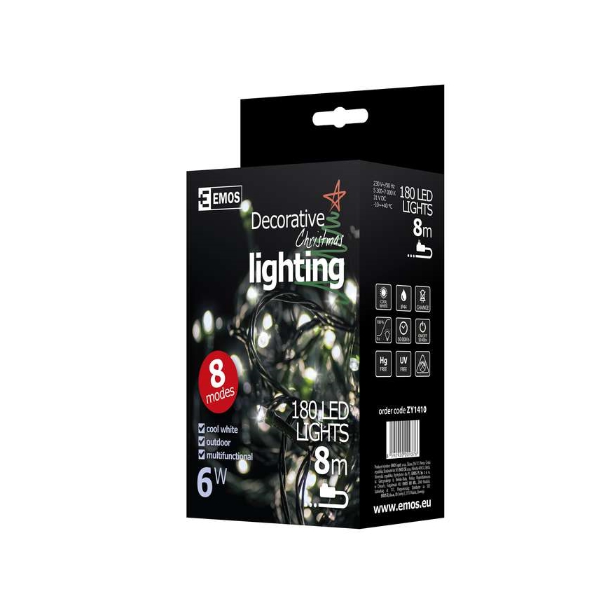 Emos ZY1410 - Boże Narodzenie łańcuch IP44 3m 180xLED