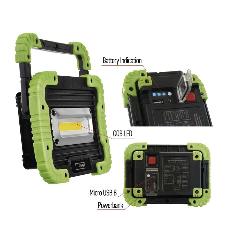 LED COB akumulatorowy reflektor LED/3,7V 3000 mAh IP44