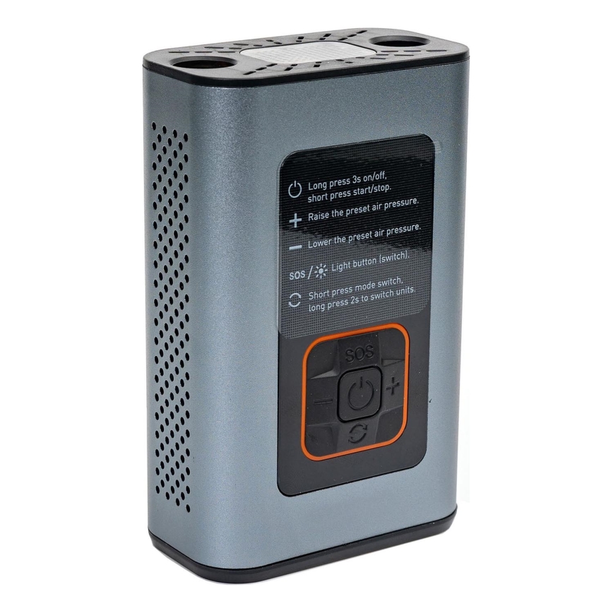 LED Cyfrowy kompresor kieszonkowy 3w1 4000 mAh 5W czarny