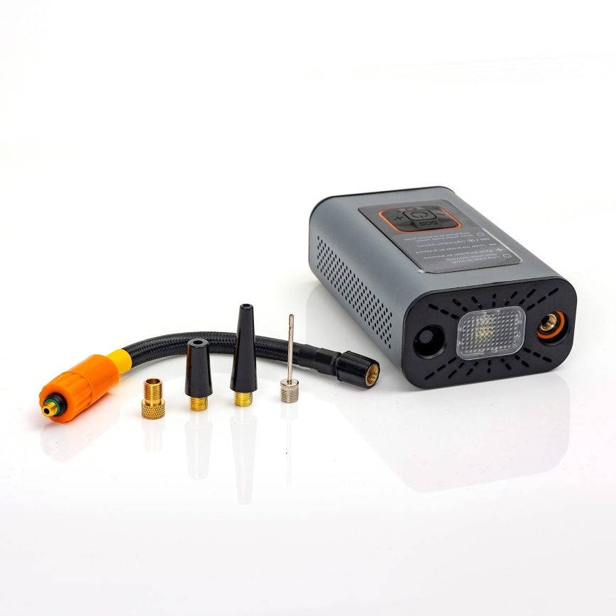 LED Cyfrowy kompresor kieszonkowy 3w1 4000 mAh 5W czarny